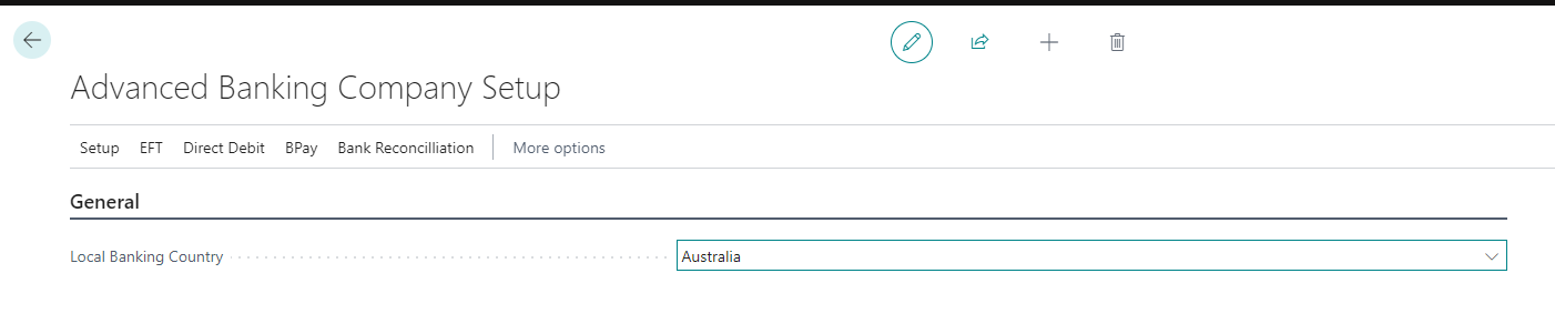 Local Banking Country field on the Advanced Banking Company Setup page