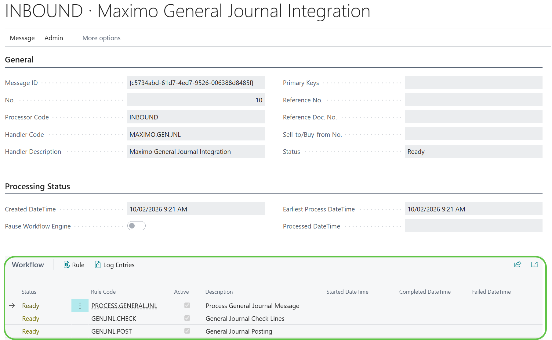 Integration Messages | MicroChannel Documentation